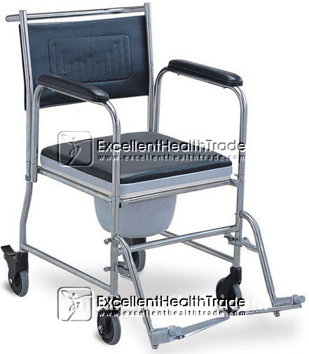 00597: รถเข็นนั่งถ่ายล้อเล็กสแตนเลส (Commode wheelchair)