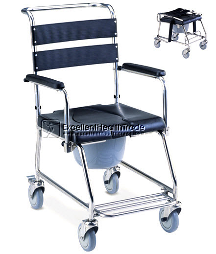 00622: รถเข็นนั่งถ่ายสแตนเลสกันสนิม (Stainless Commode Wheelchair)