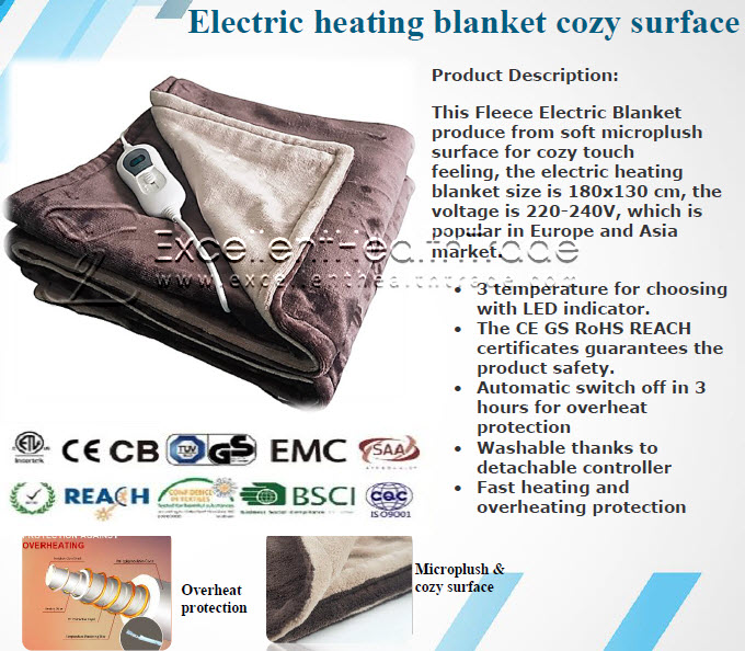 00719: ผ้าห่มไฟฟ้าผิวสัมผัสนุ่ม (Electric Heating Blacket Cozy Surface)