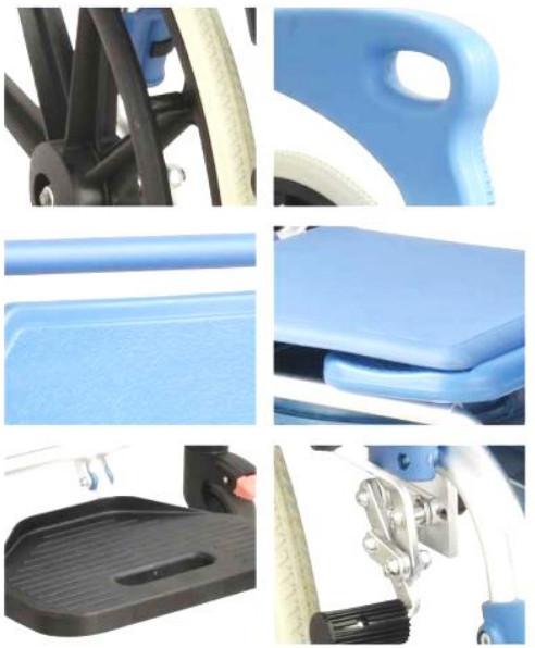00726: รถเข็นนั่งถ่ายอาบน้ำล้อใหญ่ (รับน้ำหนัก 130 kg) - SHOWER COMMODE WITH SELF PROPEL WHEEL CHAIR